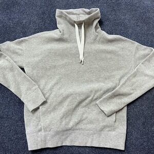 Lululemon Sweatshirt Womens 6 Gray Funnel Neck Fleece Pullover Cozy Lounge